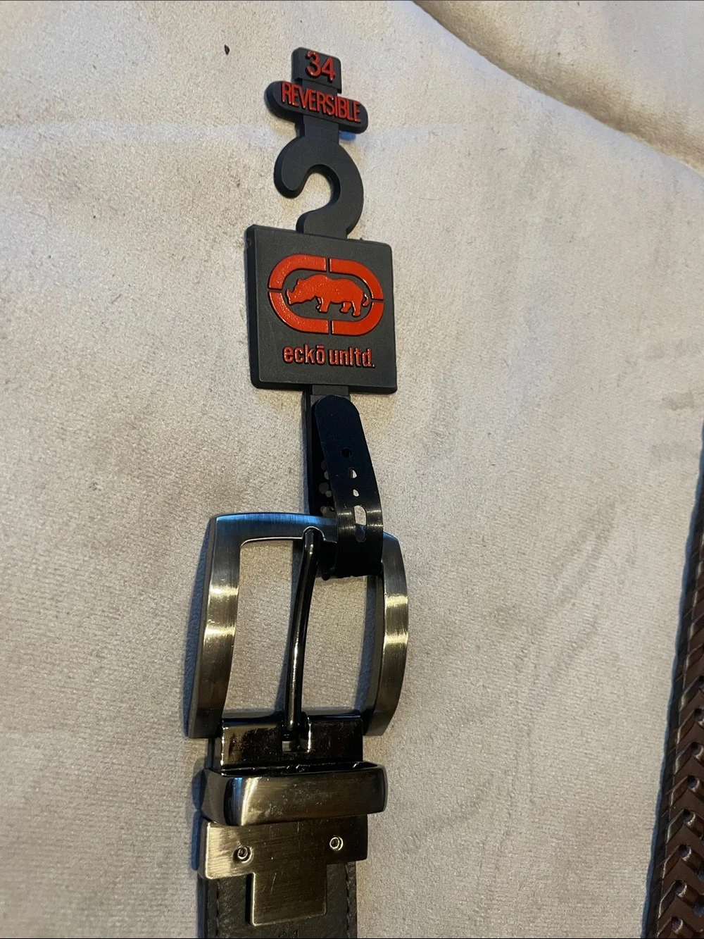 Ecko Unlimited Black Leather Belt Trio (Black, Dark Brown)